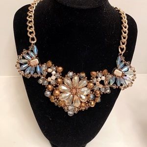 Gorgeous Flower Beaded Statement Necklace